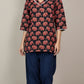 Elephant Print Short Cotton Top