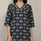 Elephant Print Short Cotton Top