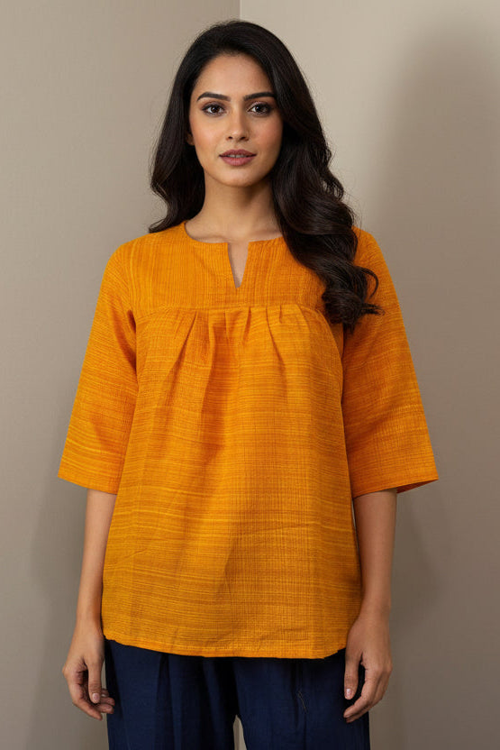 Marigold Fire Short Poly Cotton Top