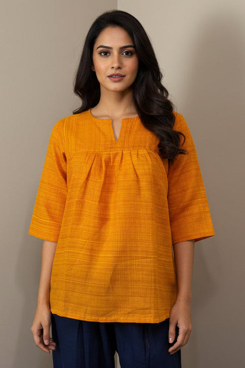 Marigold Fire Short Poly Cotton Top