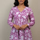 Floral Leaf Short Cotton Top