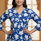 Floral Leaf Short Cotton Top