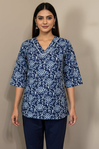 Indigo Design Short Top