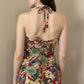 Floral Halter Strap Cotton Top