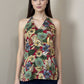 Floral Halter Strap Cotton Top