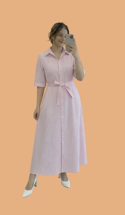 Classic Striped Shirt Dress