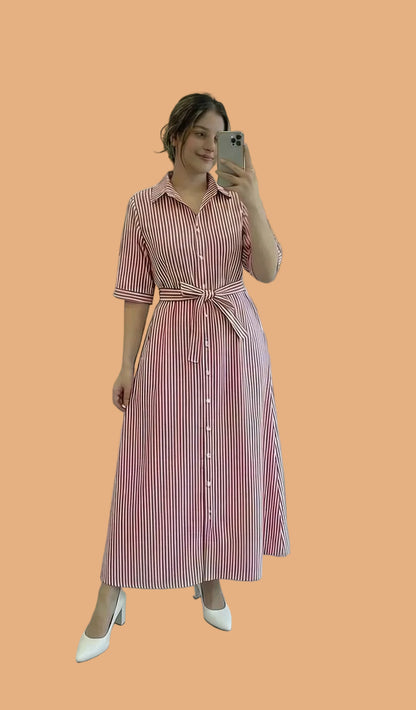 Classic Striped Shirt Dress