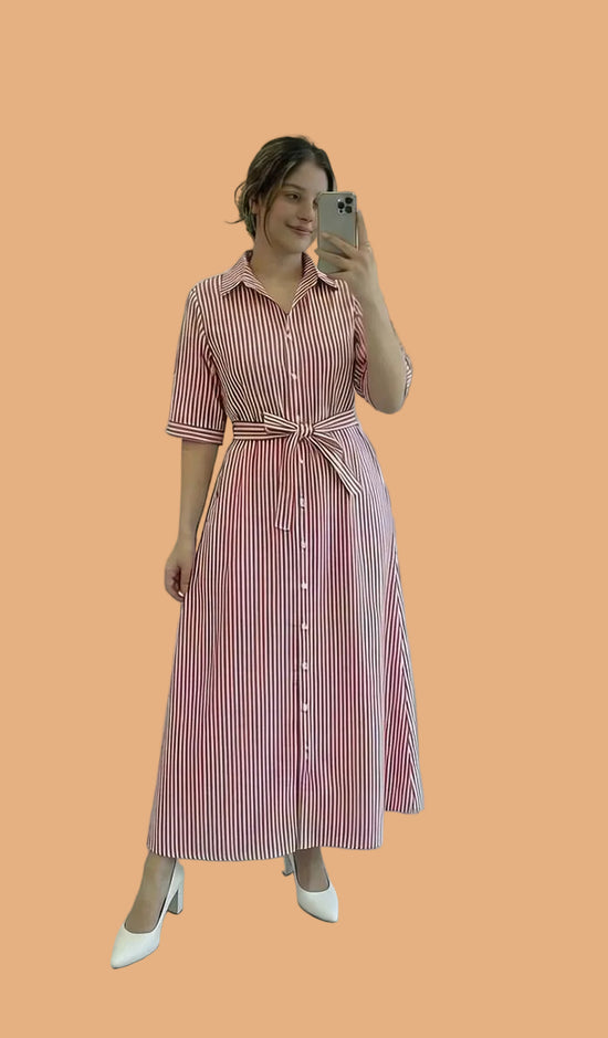 Classic Striped Shirt Dress