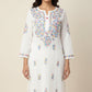 Rayon Floral Embroidered Long Tunic - Multicolor