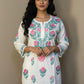 Rayon Dual Embroidery Chikankari Short Kurti
