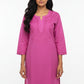 Long Chikankari Plain Kurti