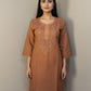 Long Chikankari Plain Kurti