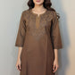 Long Chikankari Plain Kurti