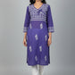 Tie Neck Chikankari Long Tunic Kurti