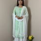3 Piece Chiffon Set with Mirror Work
