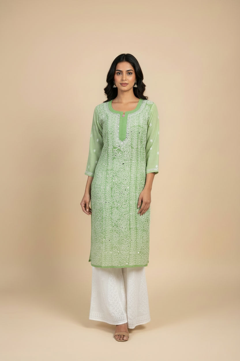 Georgette Panal Jaal Kurti