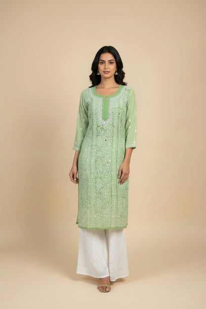 Georgette Panal Jaal Kurti