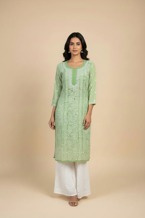 Georgette Panal Jaal Kurti