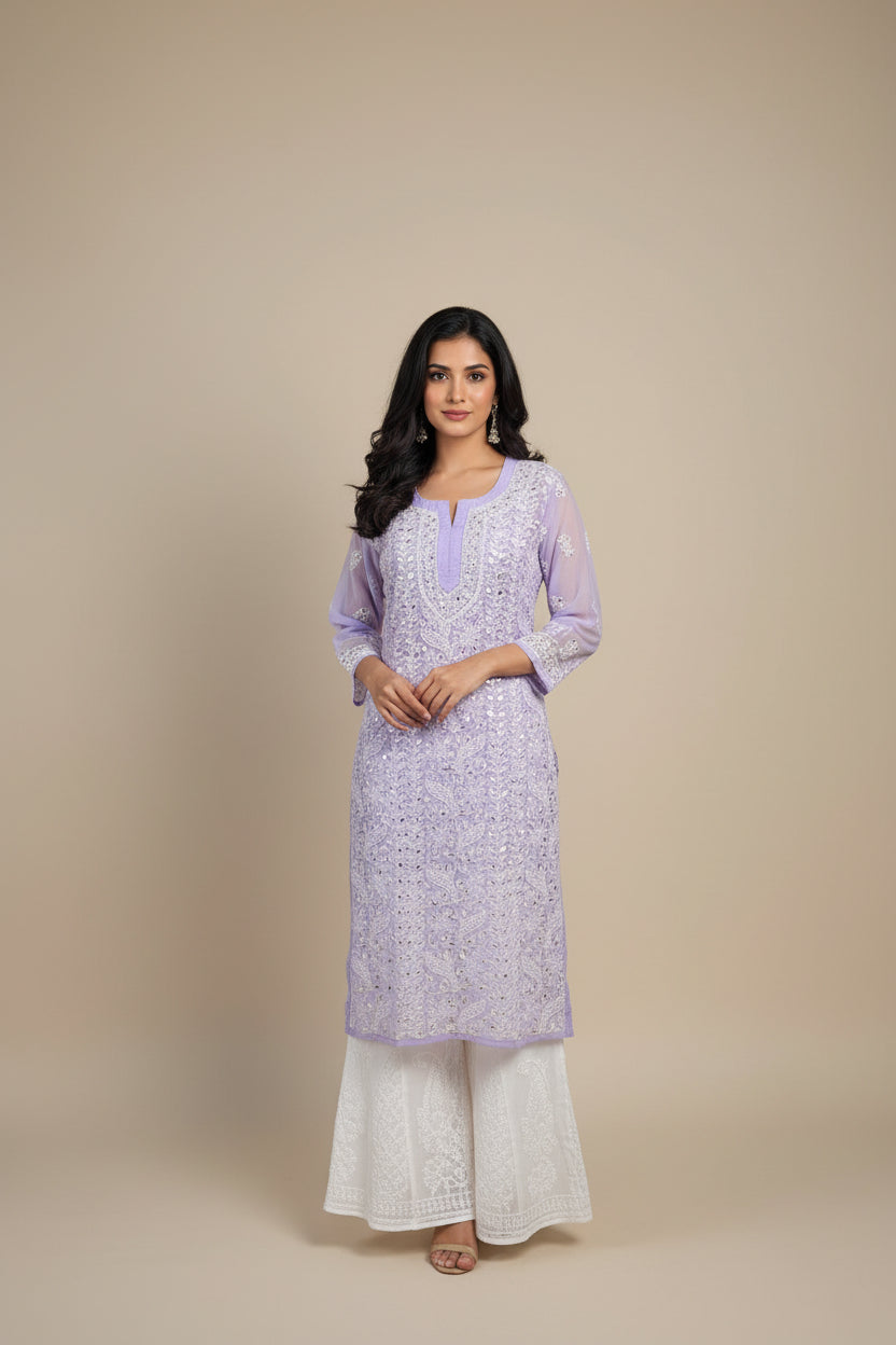 Georgette Panal Jaal Kurti