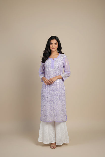 Georgette Panal Jaal Kurti
