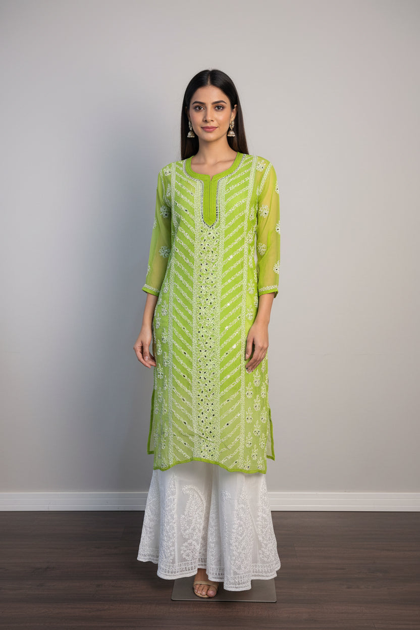 Georgette Panal Jaal Kurti
