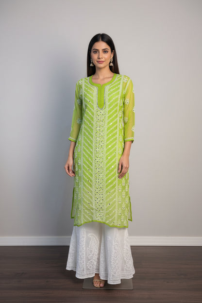Georgette Panal Jaal Kurti