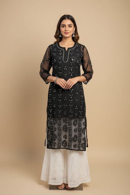 Georgette Panal Jaal Kurti