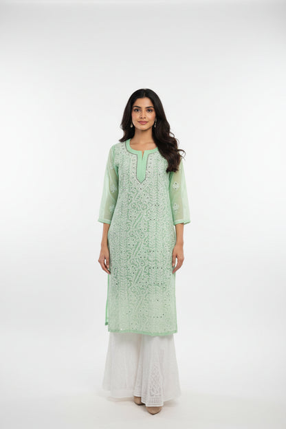 Georgette Panal Jaal Kurti
