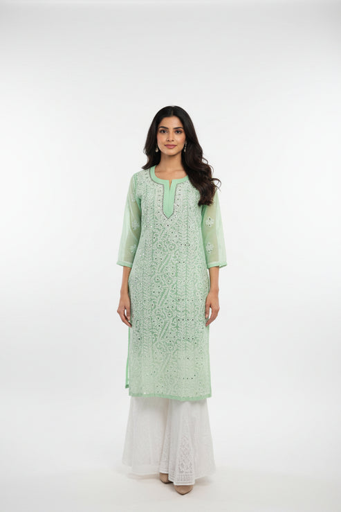 Georgette Panal Jaal Kurti