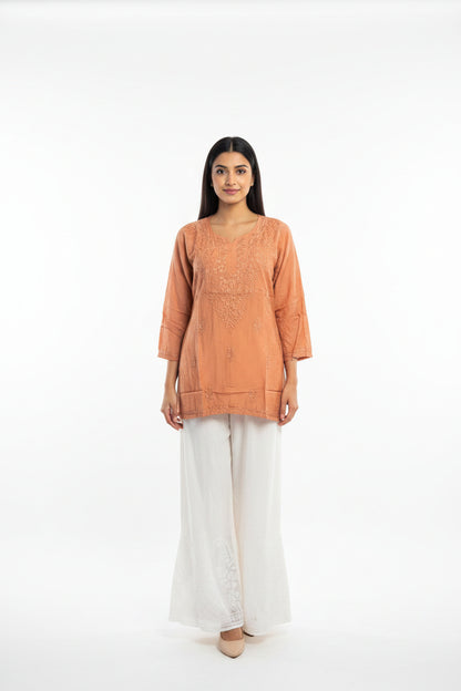 Muslin Short Chikankari Kurti