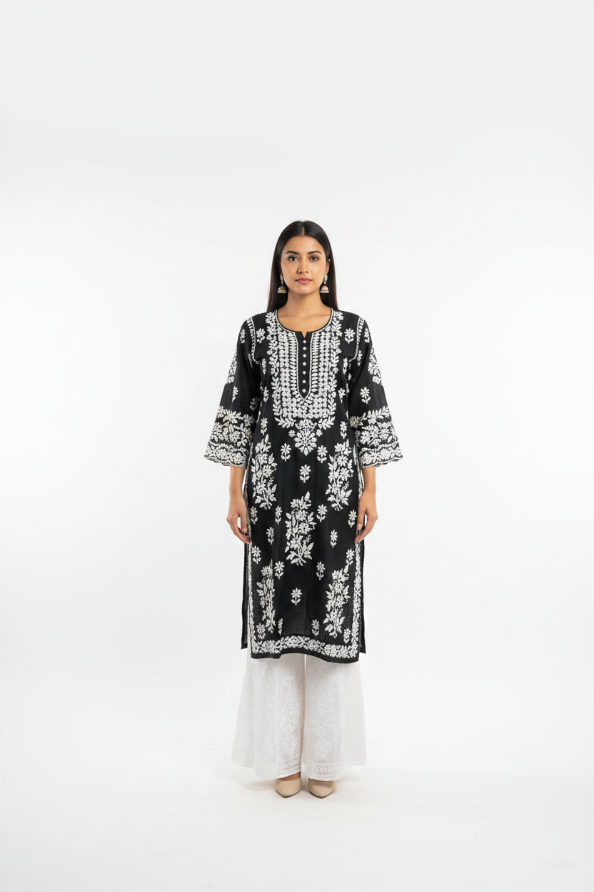 Modal Long Chikankari Kurti