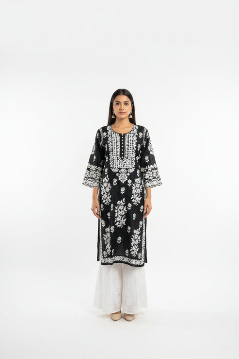 Modal Long Chikankari Kurti