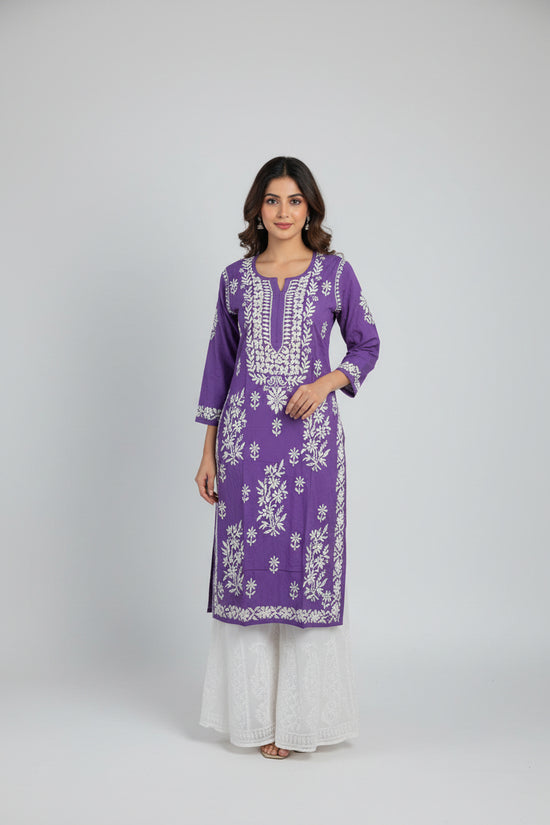 Modal Long Chikankari Kurti