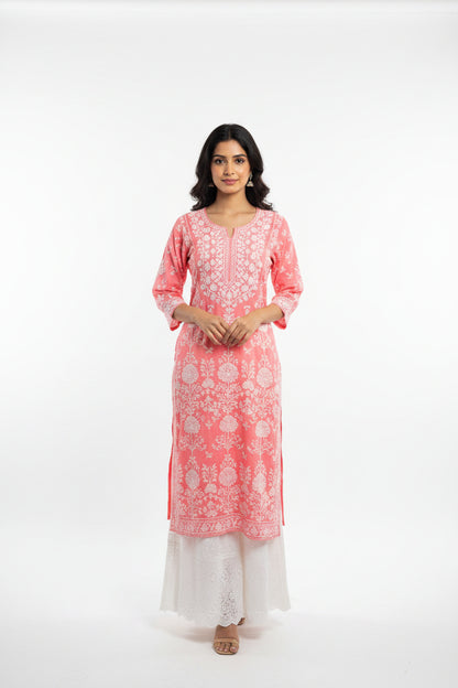 Modal Long Chikankari Kurti