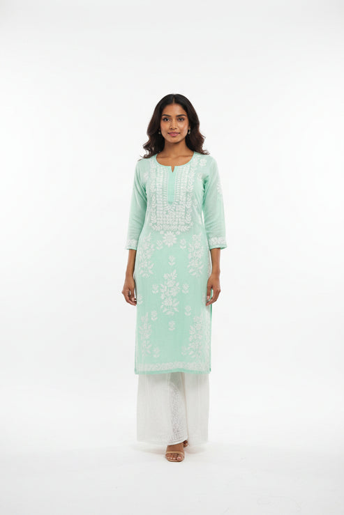 Modal Long Chikankari Kurti