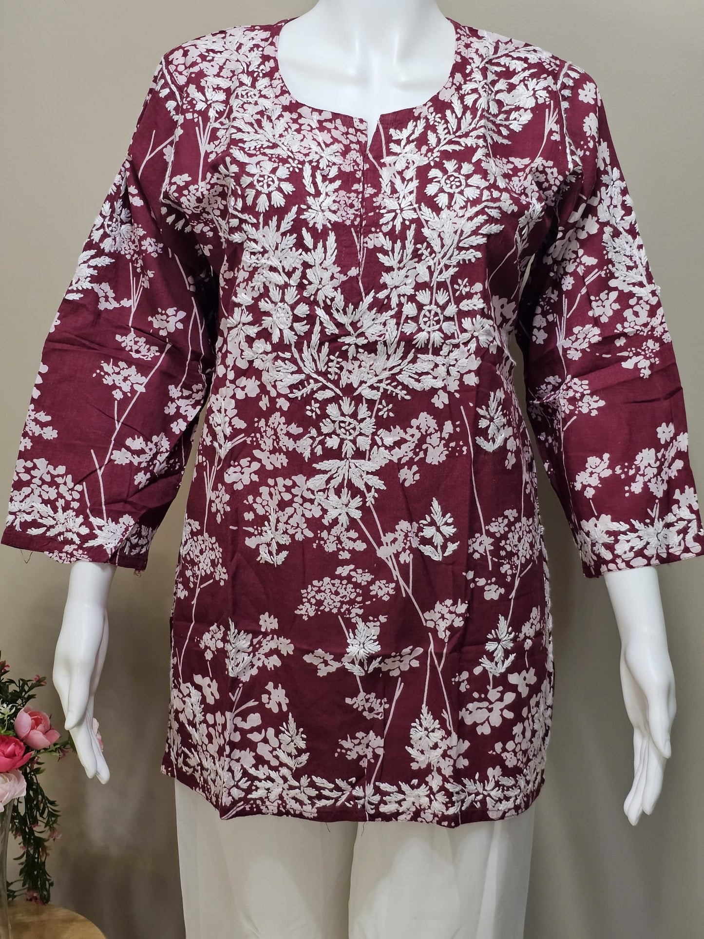 Hauts courts en modal Chikankari