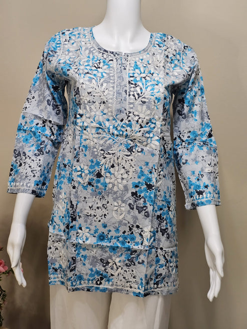 Hauts courts en modal Chikankari