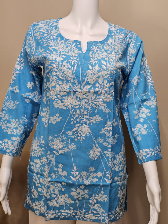 Short Modal Chikankari Floral Top