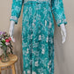 Mul Cotton Chikankari Long Dress Sea Green