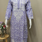 Mul Cotton Floral Chikankari Tunic Light Purple 40