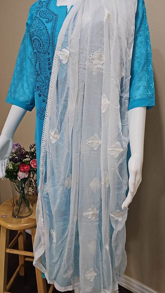 Dupatta Aary blanc
