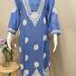 Rayon V-Neck Tunic Blue