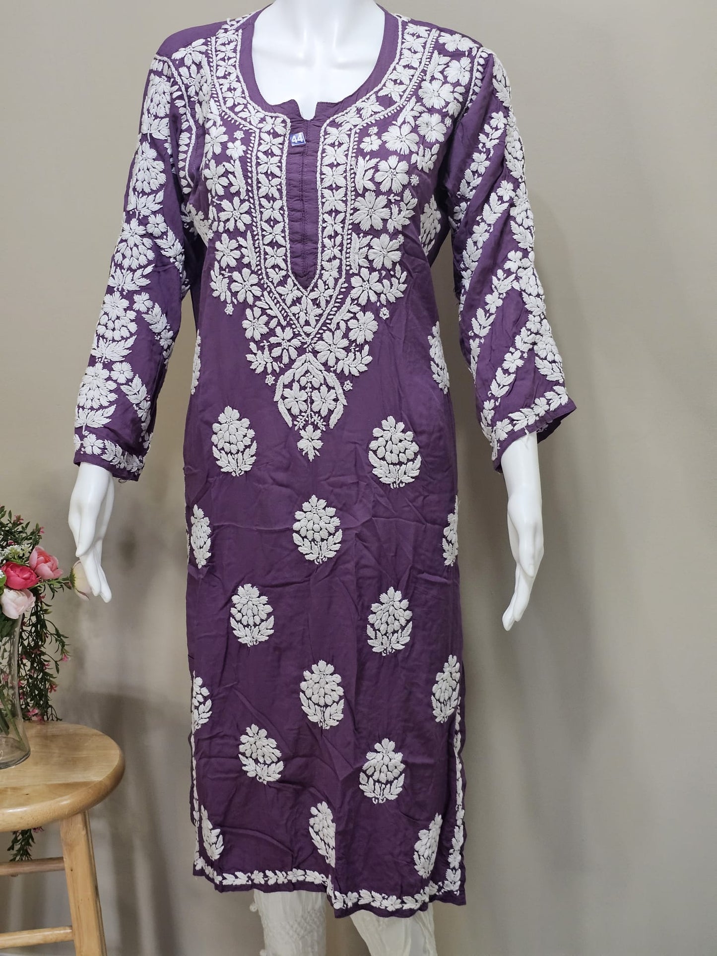 Chikankari Rayon Tunic