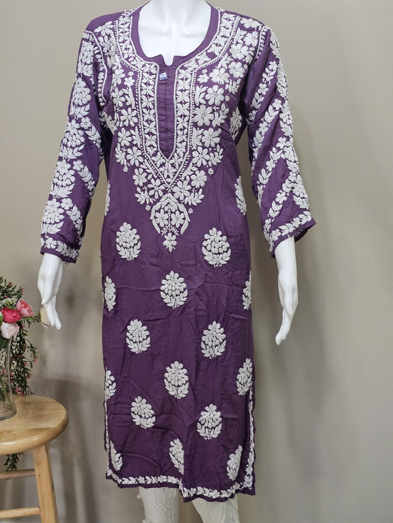 Tunique en rayonne Chikankari