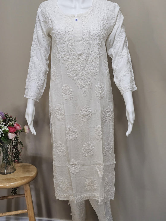 Tunique en rayonne Chikankari