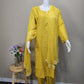 Three Piece Chikankari Soft Cotton Set Yellow