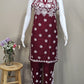 Rayon Sleeveless Long Chikankari Tunic Set Maroon