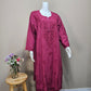 Plus Size Linen Chikankari Set Maroon 54