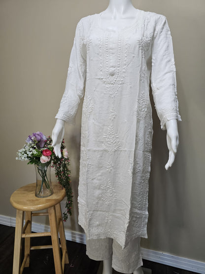 Co-ord Chikankari Set White