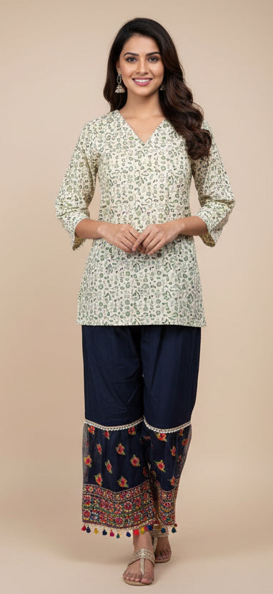 Tribal Print Cotton Short Top